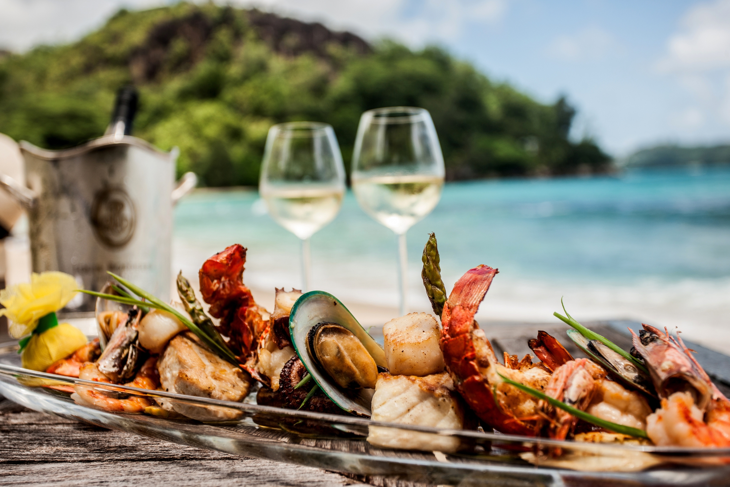 Fresh seafood platter with traditional Maltese dishes.